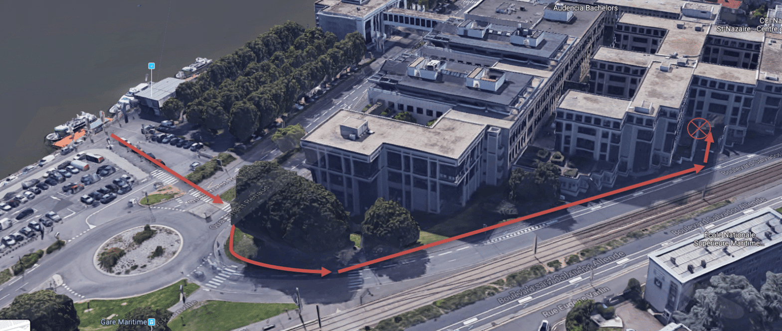 Accès au cabinet - Pour se rendre au cabinet depuis le navibus ou le bus, Gare Maritime